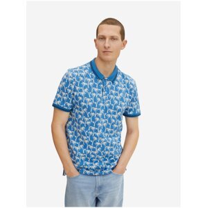 Blue Mens Patterned Polo T-Shirt Tom Tailor - Men