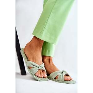 Women's fashion suede slippers green Lorrie