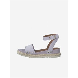 Tamaris Light Purple Leather Sandals for Women - Ladies