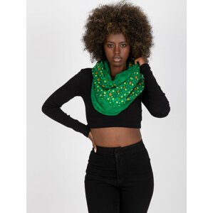 Green light scarf with print