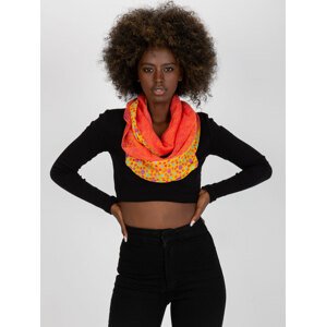 Yellow-coral scarf with print