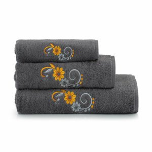 Zwoltex Unisex's Towel Set Margo Grey/Flowers