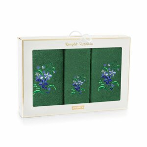 Zwoltex Unisex's Towel Set Not Forget Green/Flowers