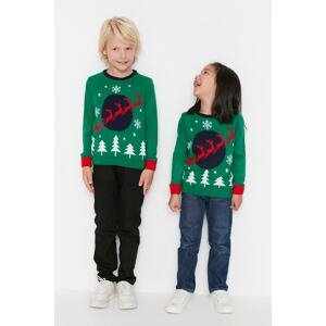 Trendyol Green Jacquard Unisex Kids Knitwear Sweater