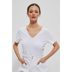 Cotton blouse with deep neckline