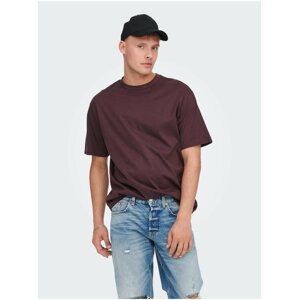 Burgundy basic T-shirt ONLY & SONS Fred - Men
