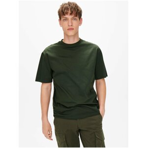 Dark green men's basic T-shirt ONLY & SONS Fred - Men