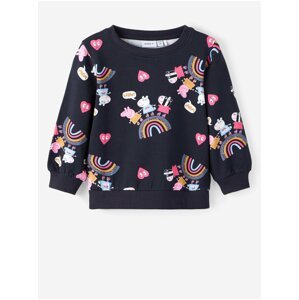 Dark Blue Girls Patterned Sweatshirt name it Peppa Pig - Girls