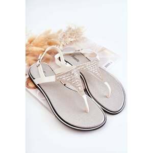 Sandals flip-flops with ornaments White Atlanta