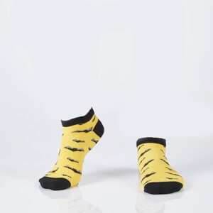 Men's Yellow Short Socks with Bats