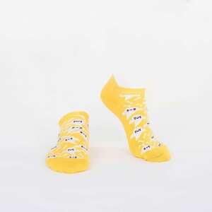 Men's yellow short socks with fairytale lights