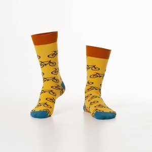 Men's yellow socks with wheels