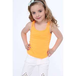 Girls' T-shirt with double straps, fluo orange