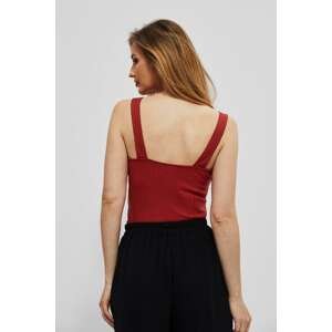 Ribbed top with wide straps - red