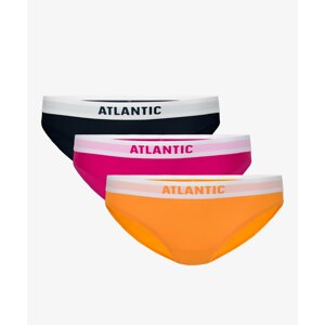 Women's panties Bikini ATLANTIC 3Pack - dark blue, pink, orange