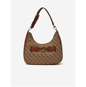 Brown Patterned Handbag Guess Aviana - Women