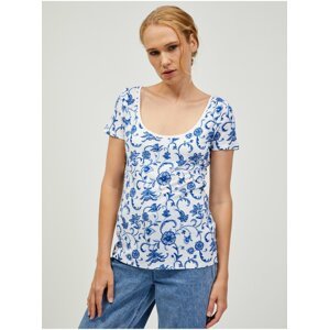 Blue-white patterned T-shirt ORSAY - Women