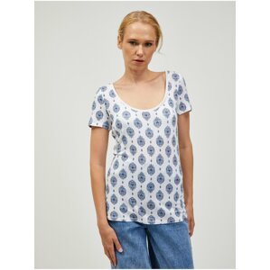 Blue and white patterned T-shirt ORSAY