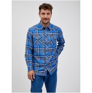 Grey-Blue Men's Plaid Shirt Wrangler - Men's