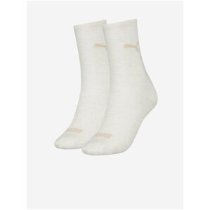 Set of two pairs of women's socks in cream color Puma - Women