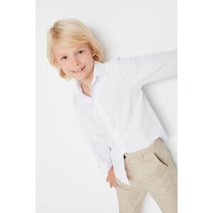 Trendyol White Regular Fit Boys' Woven Shirt.