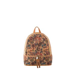 Light brown women's backpack with motif