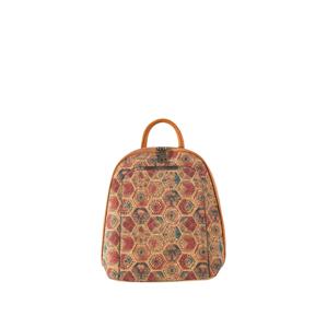 Pink patterned cork backpack