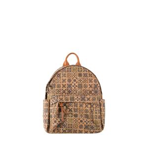 Light green spacious patterned cork backpack