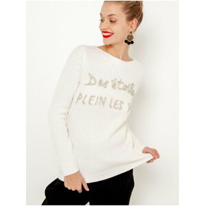 White sweater with Christmas motif CAMAIEU - Women