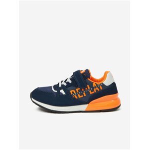 Orange-blue children's sneakers with suede details Replay - Girls