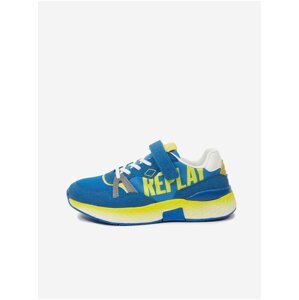 Yellow-blue children's sneakers with details in suede Replay - Girls