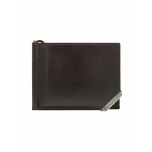 Dark brown and brown thin men's wallet for banknotes