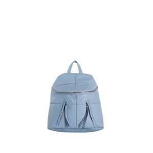 Light blue small backpack made of eco-leather