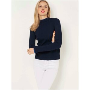 Dark Blue Sweater with Stand-Up Collar CAMAIEU - Women