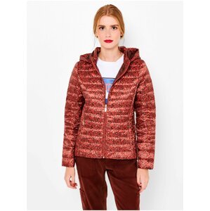 Red Patterned Down Winter Jacket CAMAIEU - Women