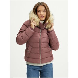 Dark Pink Quilted Jacket ONLY Camilla - Women