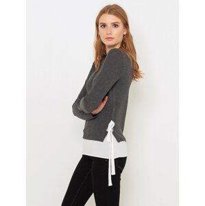 Grey sweater with shirt insert CAMAIEU - Women