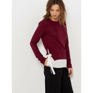 Burgundy sweater with shirt insert CAMAIEU - Women