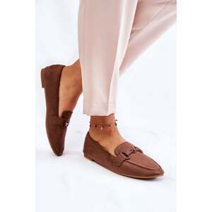 Suede moccasins with decoration of brown Santi