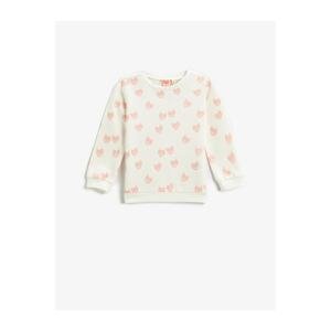 Koton Baby Girl Ecru Patterned Sweatshirt