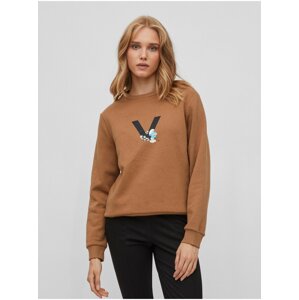 Brown Sweatshirt VILA Smurfy - Women