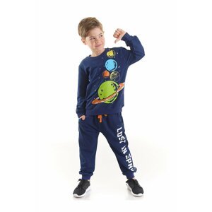 Mushi Planets Navy Blue Boys Tracksuit Set