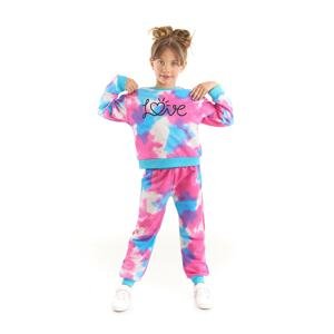 Mushi Love Tie Dye Pink Blue Girls Tracksuit Set