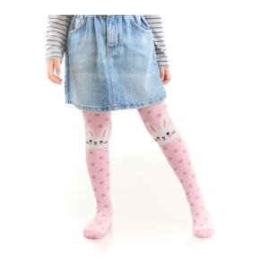 Denokids Bunny Girl Polka Dot Thick Pink Pantyhose.