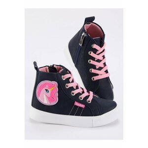 Denokids Unicorn Navy Blue Girls' Sneakers Sneakers.