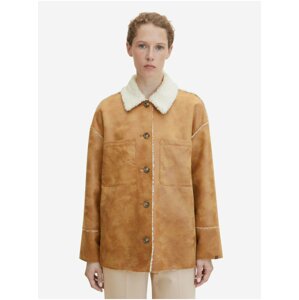 Light brown women's jacket with faux fur Tom Tailor - Women