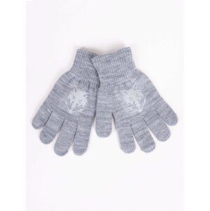 Yoclub Kids's Boys' Five-Finger Gloves With Reflector RED-0237C-AA50-003