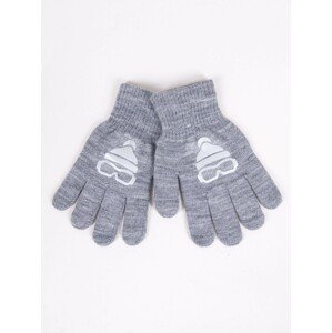 Yoclub Kids's Boys' Five-Finger Gloves With Reflector RED-0237C-AA50-004