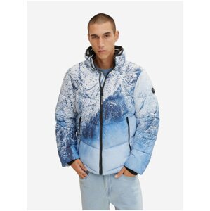 White-Blue Men's Patterned Quilted Jacket Tom Tailor - Men