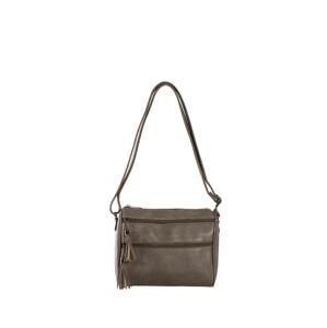 Khaki messenger bag made of eco-leather